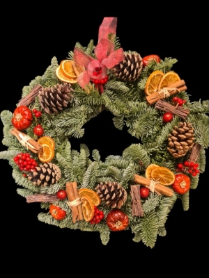 Festive door wreath